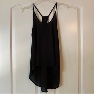 Black cami, t back, size small, silk-like material
